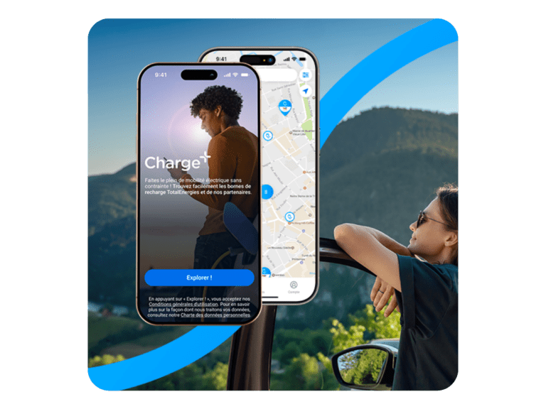 Visuel qui met en avant une application pour la carte Charge+